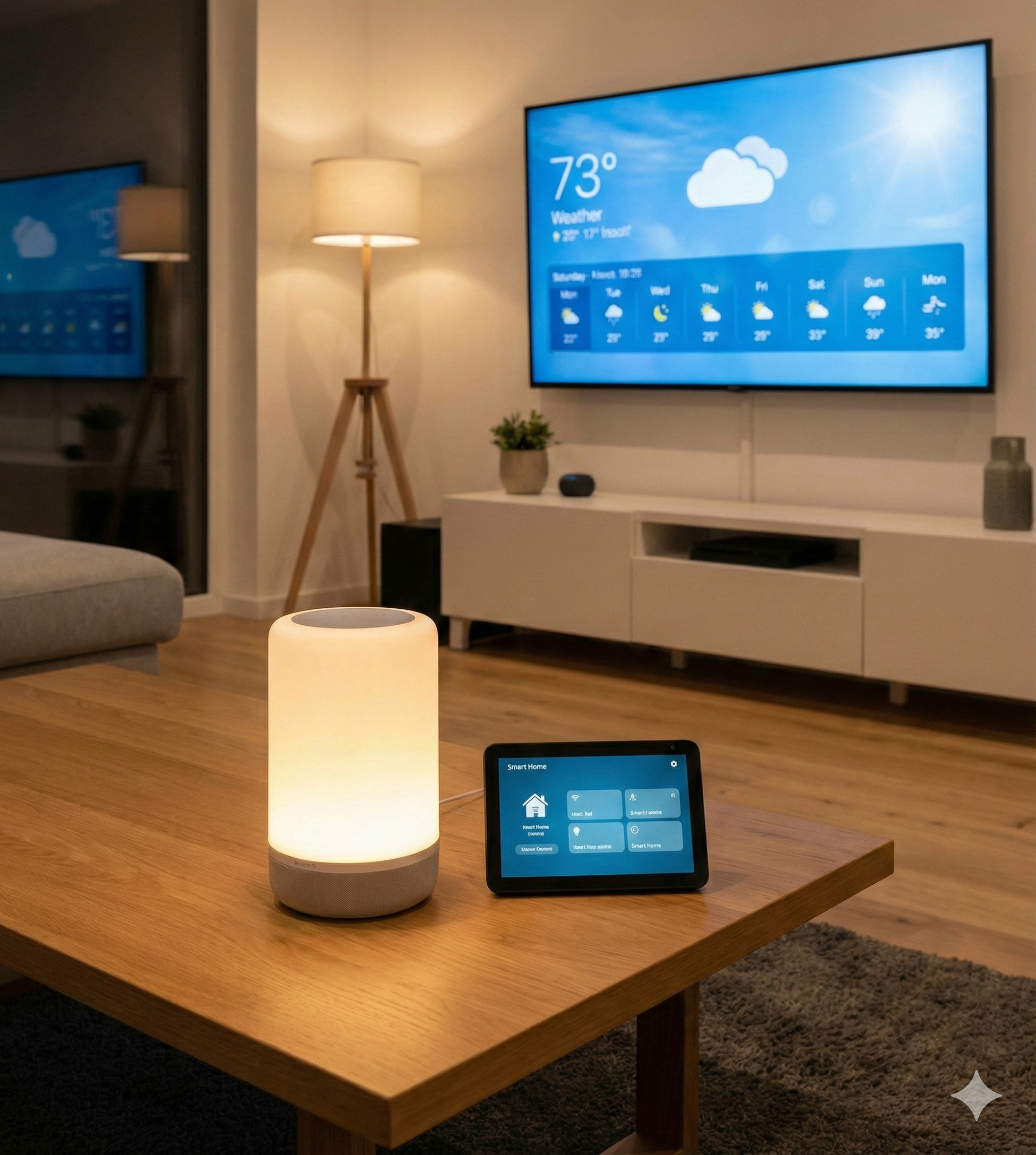 Genie Smart Nest works with Google home, Alexa through voice command to operate multiple devices